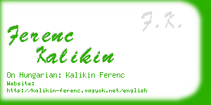 ferenc kalikin business card